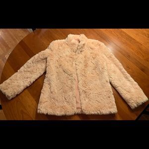 Girls furry light pink pink dress coat